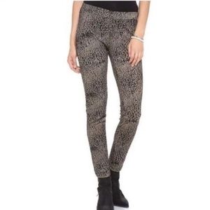 Free People animal print textured skinny leggings pull on pants size S